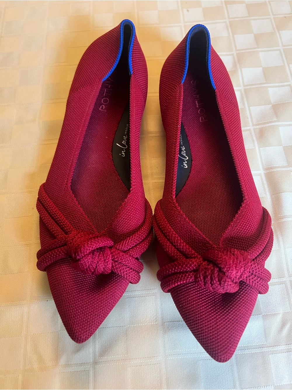 Rothy's Pointed Knot Flats in Red
